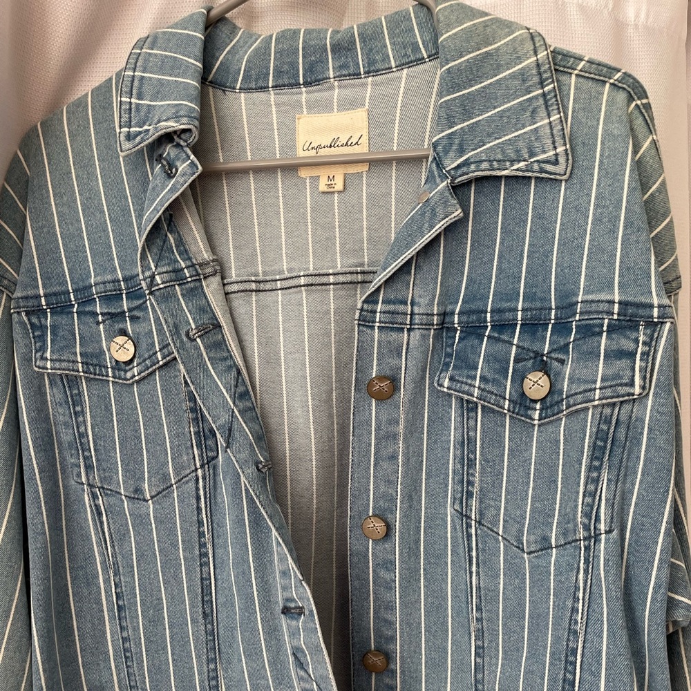 Unpublished Denim Striped Jean Jacket
